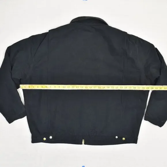 Dickies Men Detroit Bomber Jacket Cotton Black Sz 2XL Blanket Lined Work Stained - Picture 4 of 8